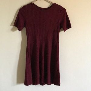 F21 Wine Skater Dress